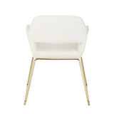 Lumisource Dory Contemporary/Glam Dining Chair in Gold Metal and Cream Velvet Fabric