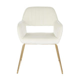 Lumisource Dory Contemporary/Glam Dining Chair in Gold Metal and Cream Velvet Fabric