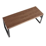 Lumisource Drift Industrial Bench in Stainless Steel & Walnut Wood