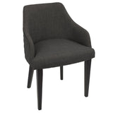 Lumisource Elliott Contemporary Dining Chair in Espresso with Charcoal Fabric - Set of 2