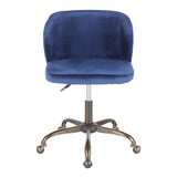 Lumisource Fran Contemporary Task Chair in Blue Velvet