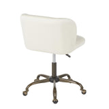 Lumisource Fran Contemporary Task Chair in Cream Velvet