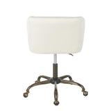 Lumisource Fran Contemporary Task Chair in Cream Velvet