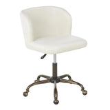 Lumisource Fran Contemporary Task Chair in Cream Velvet