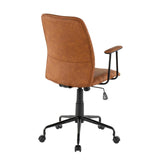 Lumisource Fredrick Contemporary Office Chair in Brown Faux Leather