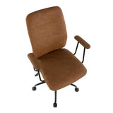 Lumisource Fredrick Contemporary Office Chair in Brown Faux Leather