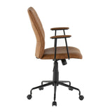 Lumisource Fredrick Contemporary Office Chair in Brown Faux Leather