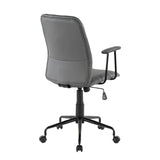 Lumisource Fredrick Contemporary Office Chair in Grey Faux Leather