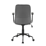 Lumisource Fredrick Contemporary Office Chair in Grey Faux Leather