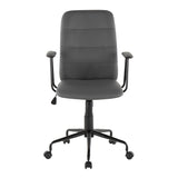 Lumisource Fredrick Contemporary Office Chair in Grey Faux Leather