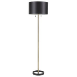 Lumisource Hilton Contemporary Floor Lamp in Black with Gold Accents