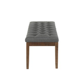 Lumisource Jackson Contemporary Bench in Walnut Wood and Charcoal Fabric