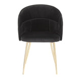 Lumisource Lindsey Contemporary Chair in Gold Metal and Black Velvet