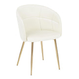 Lumisource Lindsey Contemporary Chair in Gold Metal and Cream Velvet