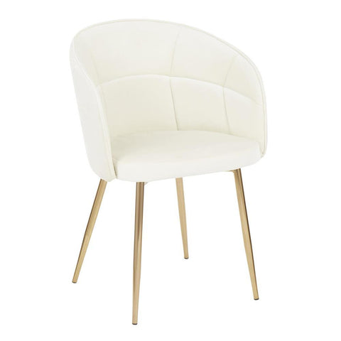 Lumisource Lindsey Contemporary Chair in Gold Metal and Cream Velvet