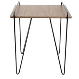 Lumisource Loft Mid-Century Modern End Table in Walnut and Black