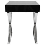 Lumisource Luster Contemporary Side Table in Black and Chrome