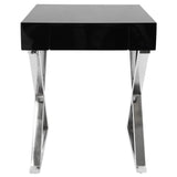 Lumisource Luster Contemporary Side Table in Black and Chrome