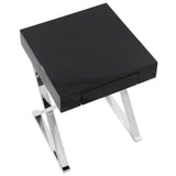 Lumisource Luster Contemporary Side Table in Black and Chrome