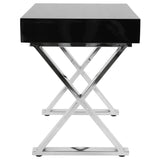 Lumisource Luster Contemporary Side Table in Black and Chrome