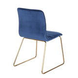 Lumisource Mara Contemporary/Glam Chair in Gold Metal and Blue Velvet