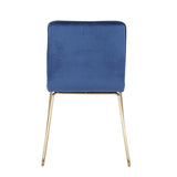 Lumisource Mara Contemporary/Glam Chair in Gold Metal and Blue Velvet