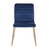 Lumisource Mara Contemporary/Glam Chair in Gold Metal and Blue Velvet