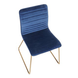 Lumisource Mara Contemporary/Glam Chair in Gold Metal and Blue Velvet