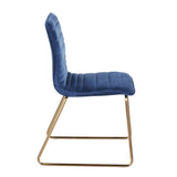 Lumisource Mara Contemporary/Glam Chair in Gold Metal and Blue Velvet