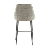 Lumisource Marcel Contemporary Counter Stool in Black Metal and Grey Faux Leather - Set of 2