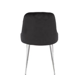 Lumisource Marcel Contemporary Dining Chair with Chrome Frame and Black Velvet Fabric - Set of 2