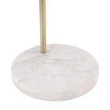 Lumisource Marcel Contemporary Floor Lamp in White Marble, Gold Metal and Blue Glass