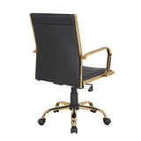 Lumisource Master Contemporary Adjustable Office Chair with Swivel in Gold with Black Faux Leather