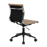 Lumisource Masters Industrial Task Chair in Black Base and Camel Faux Leather