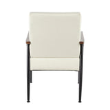 Lumisource Nigiri Contemporary Armchair in Black Metal and Cream Fabric