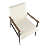 Lumisource Nigiri Contemporary Armchair in Black Metal and Cream Fabric