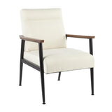 Lumisource Nigiri Contemporary Armchair in Black Metal and Cream Fabric