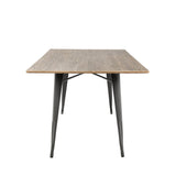 Lumisource Oregon 59" Industrial-Farmhouse Dining Table in Grey and Brown