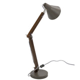 Lumisource Oregon Industrial Adjustable Table Lamp in Walnut and Grey