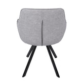 Lumisource Outlaw Industrial Dining/Accent Chair in Grey Faux Leather - Set of 2