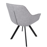 Lumisource Outlaw Industrial Dining/Accent Chair in Grey Faux Leather - Set of 2