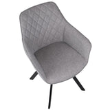 Lumisource Outlaw Industrial Dining/Accent Chair in Grey Faux Leather - Set of 2