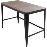 Lumisource Pia Industrial Desk in Black and Espresso