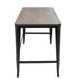 Lumisource Pia Industrial Desk in Black and Espresso