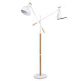 Lumisource Pix Duo Contemporary Floor Lamp in Natural Wood and Matte White