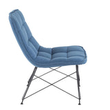 Lumisource Quad Contemporary Accent Chair in Black and Blue Fabric