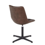 Lumisource Quad Contemporary Chair in Black Metal and Dark Brown Fabric