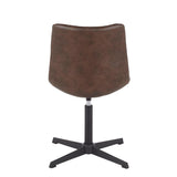 Lumisource Quad Contemporary Chair in Black Metal and Dark Brown Fabric