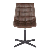 Lumisource Quad Contemporary Chair in Black Metal and Dark Brown Fabric