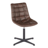 Lumisource Quad Contemporary Chair in Black Metal and Dark Brown Fabric